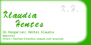 klaudia hentes business card